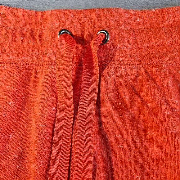Womens Sweat Shorts Size Small Orange Elastic Waist Pockets Drawstring Workout - Picture 3 of 11